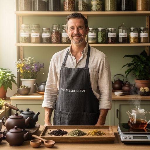 Zelený čaj s bylinkami na pozadí prírodnej scenérie v Slovensku.